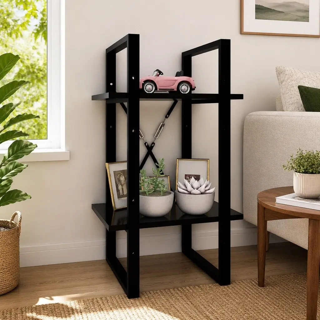 2-Tier Book Cabinet with Industrial Style