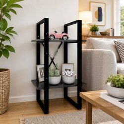 Reliable 2-Tier Book Cabinet in Grey Color