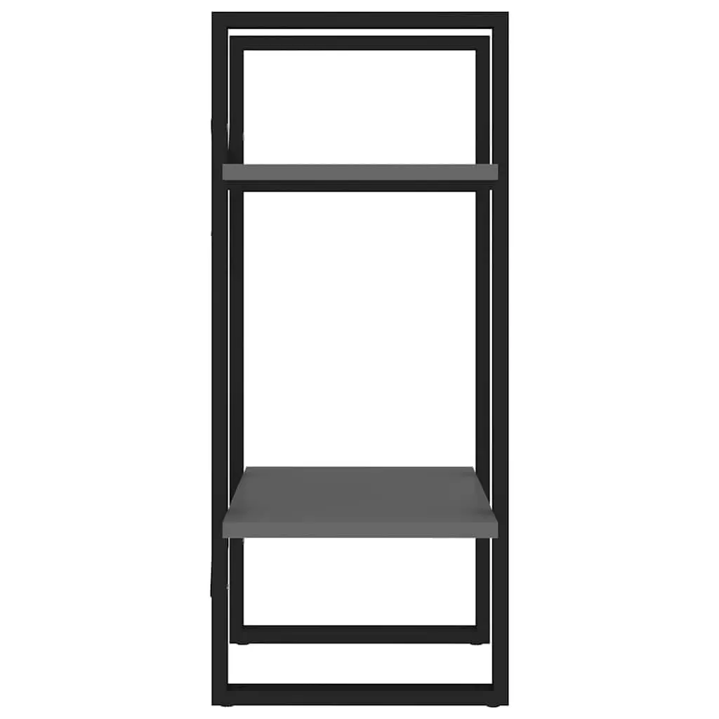 Book Cabinet Industrial Style 2-Tier Grey Storage Shelving Unit