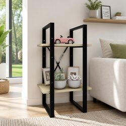 Reliable 2-Tier Brown Book Cabinet for Everyday Use