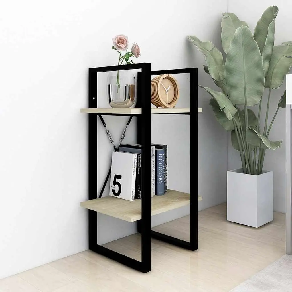 2-Tier Book Cabinet Bookshelf Storage Display 40x30x70cm Brown