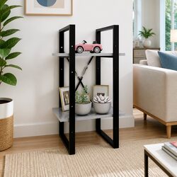 Reliable 2-Tier Grey Book Cabinet for Storage