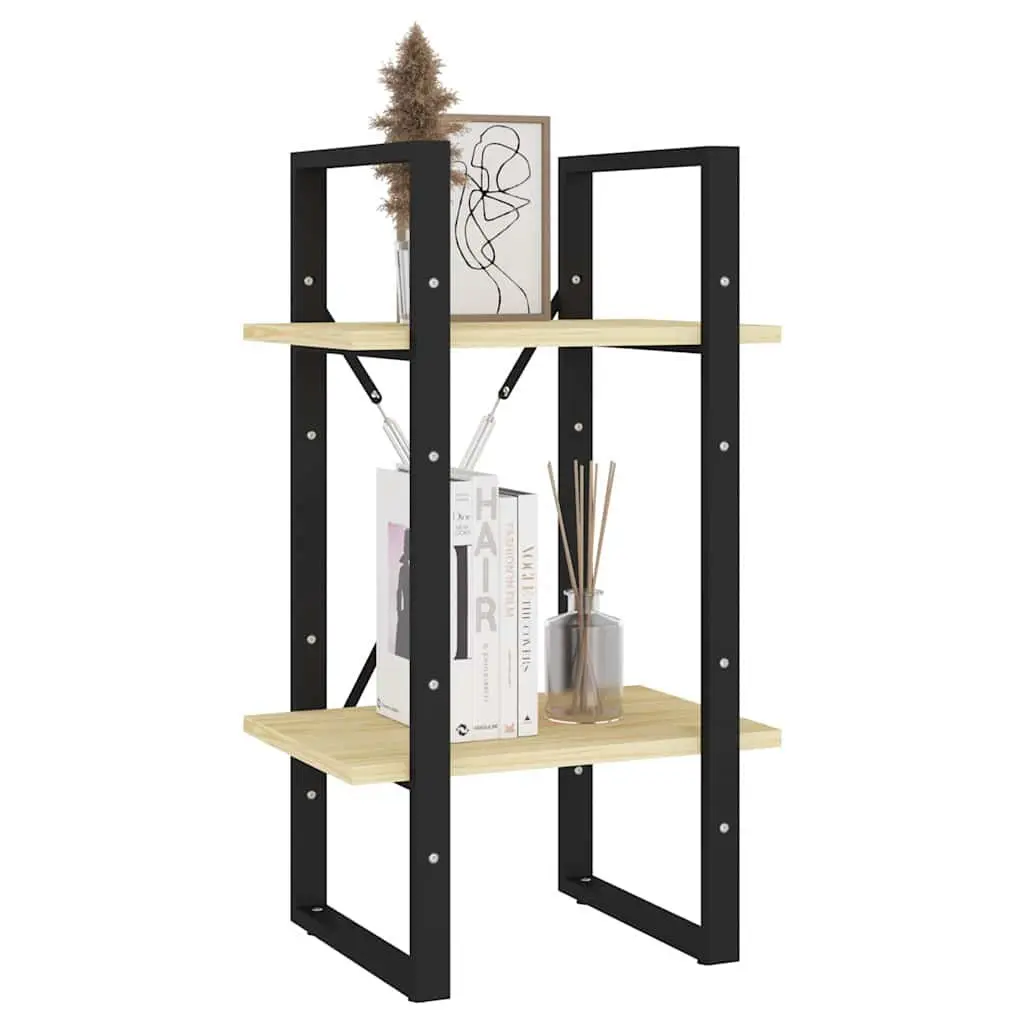 2-Tier Book Cabinet Storage Shelving Unit Brown