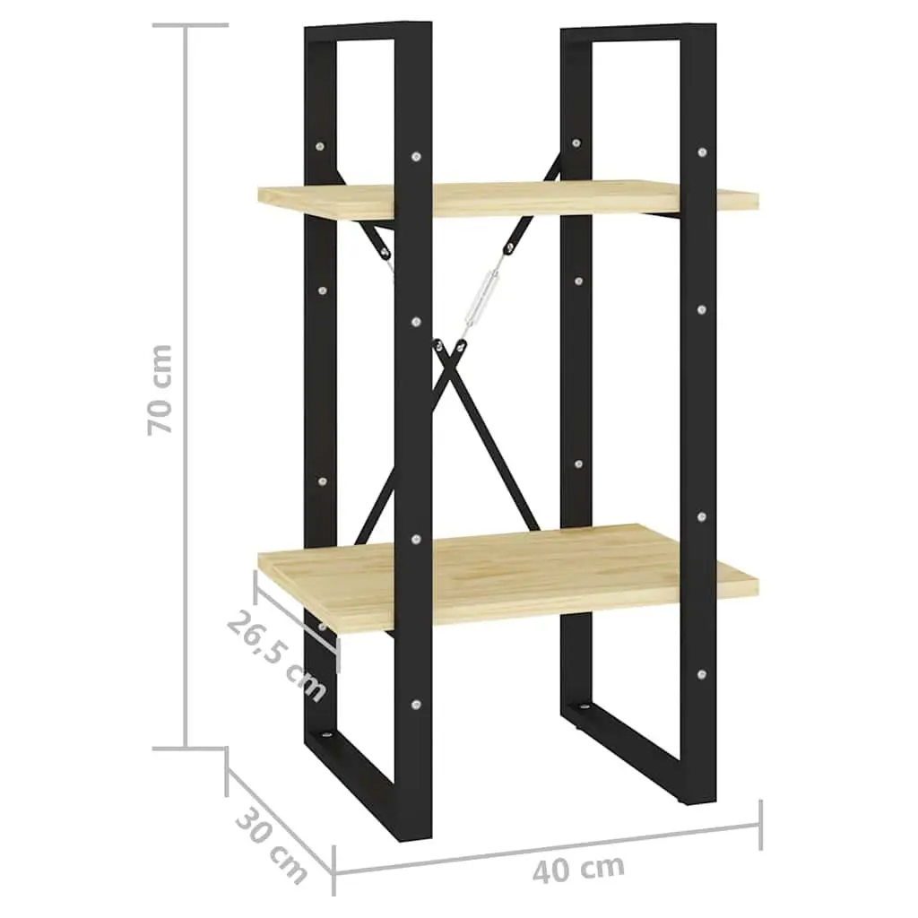 2-Tier Book Cabinet Storage Shelving Unit Brown