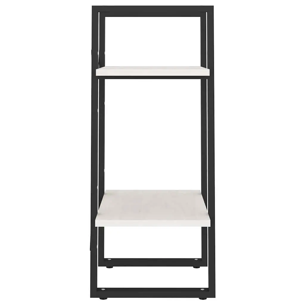 2-Tier Book Cabinet Storage Shelving Unit White Wooden Bookshelf
