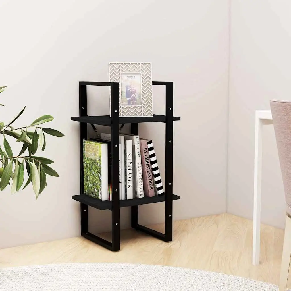 2-Tier Book Cabinet Black Shelving Unit Storage Display Stand Bookcase