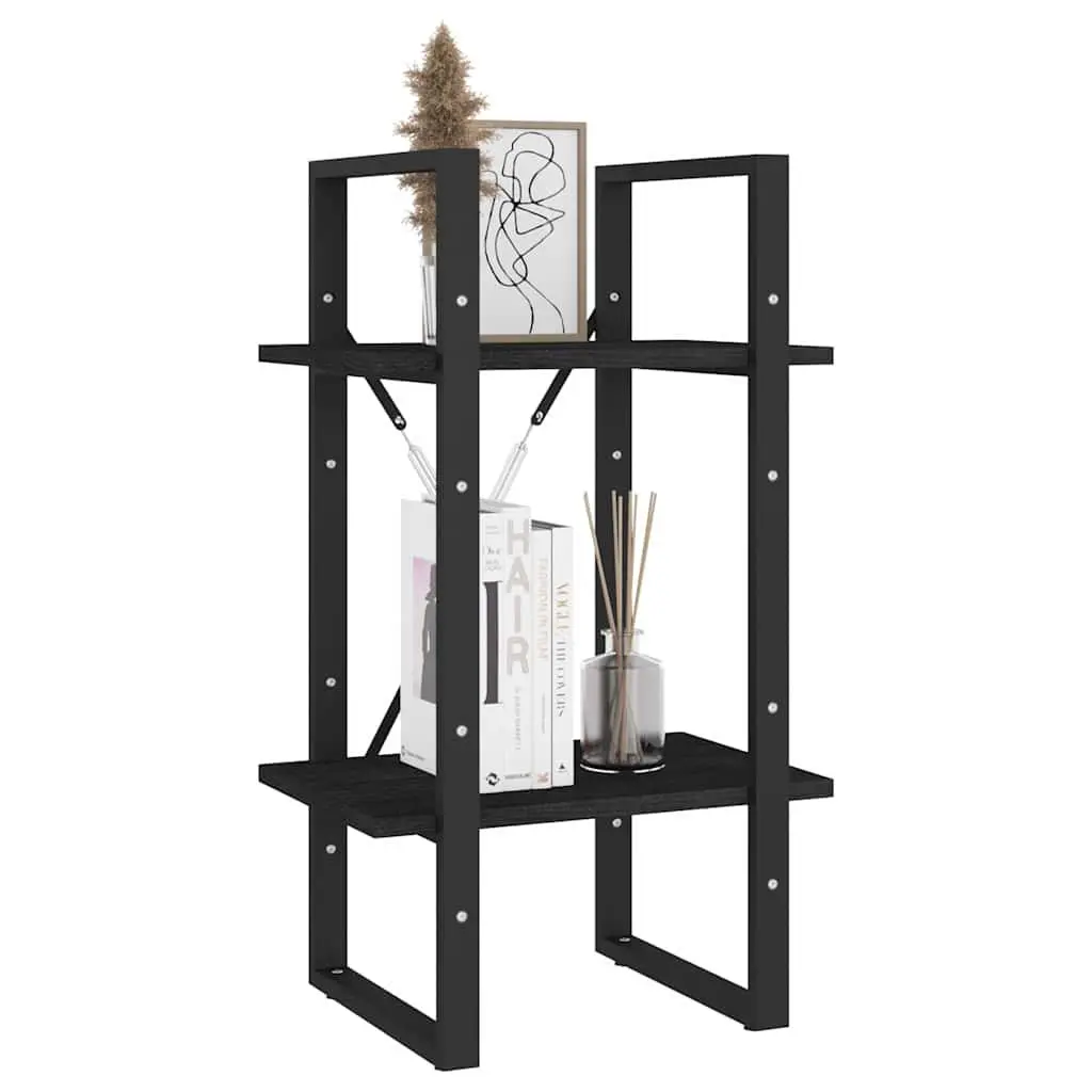 2-Tier Book Cabinet Black Shelving Unit Storage Display Stand Bookcase