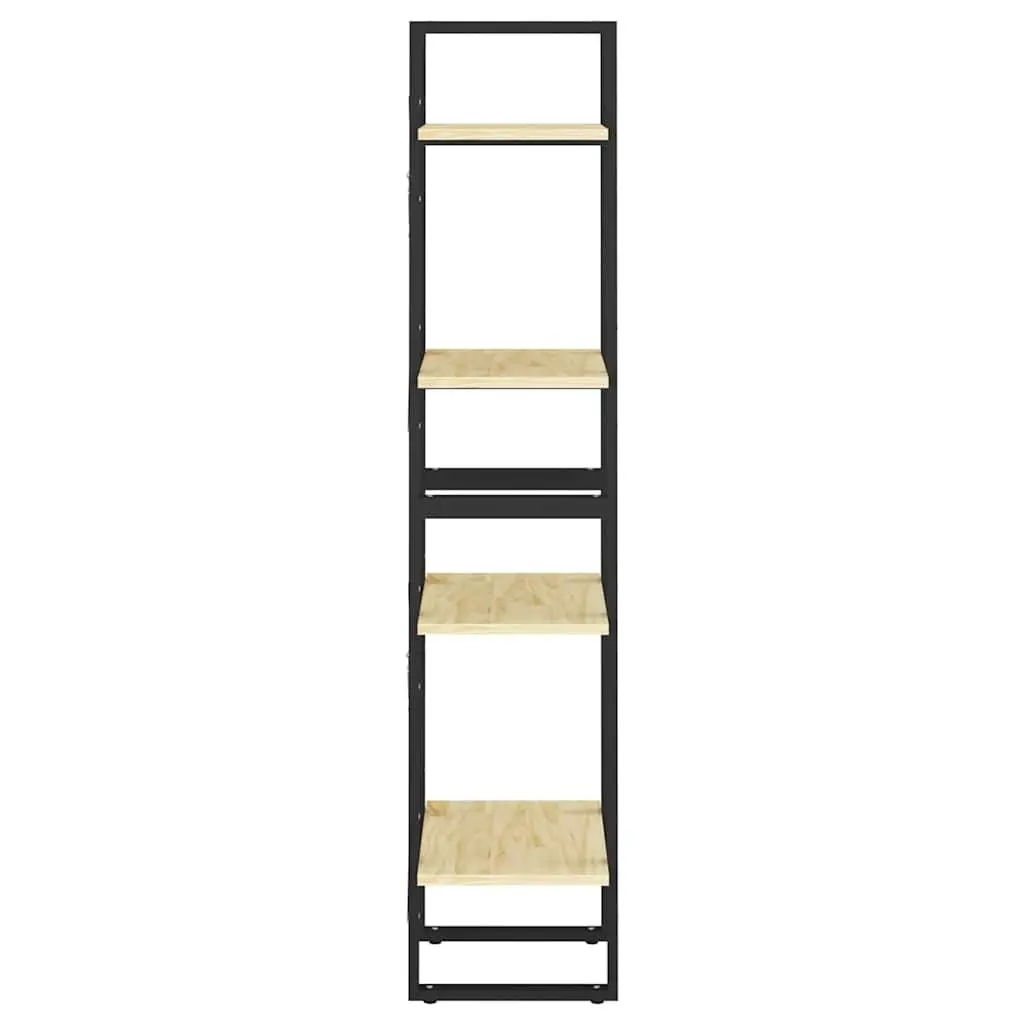 4-Tier Book Cabinet Storage Shelving Unit 40x30x140cm Brown Solid Pine Wood