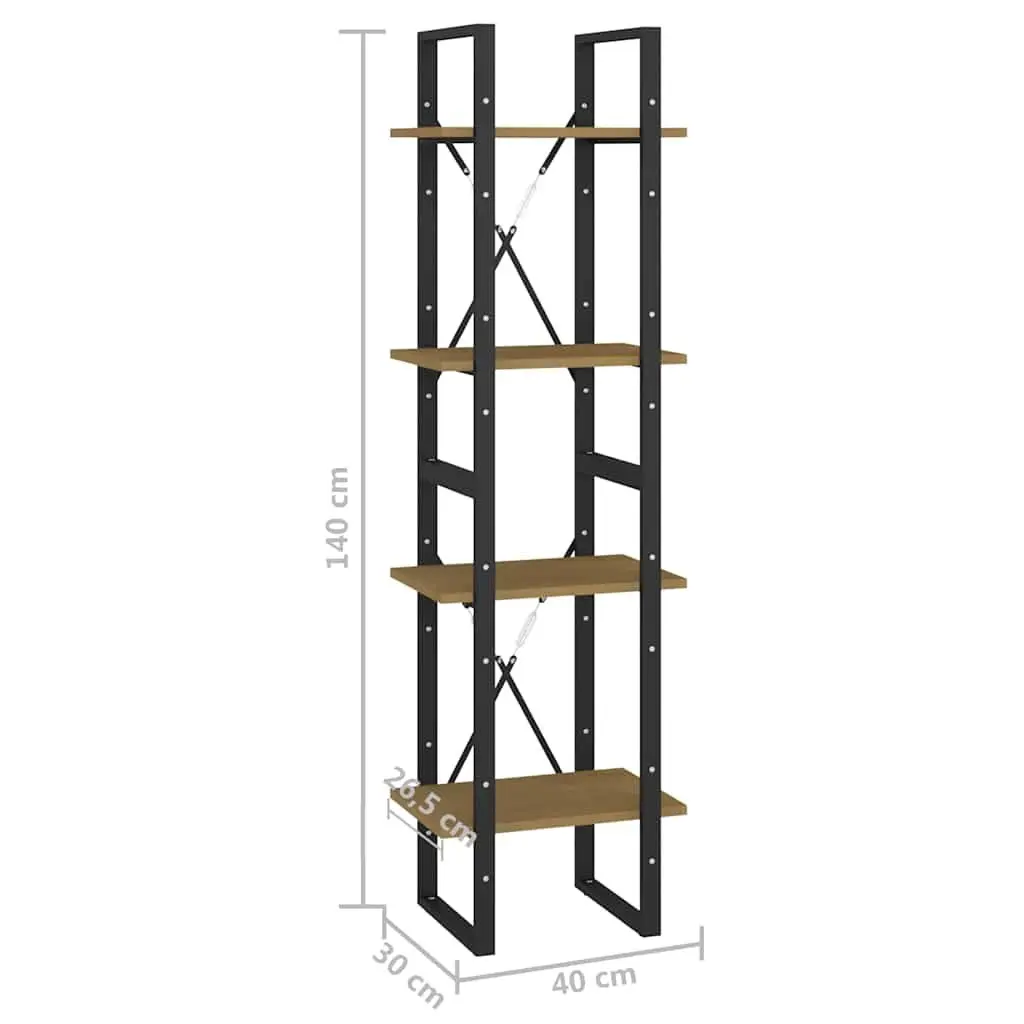 4-Tier Book Cabinet 40x30x140 cm Standing Bookshelf Storage Shelving Unit Brown