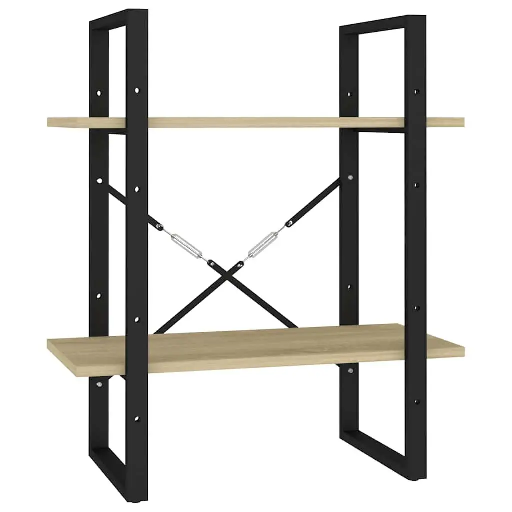 2-Tier Book Cabinet Storage Shelving Unit Brown Engineered Wood 60 x 30 x 70 cm