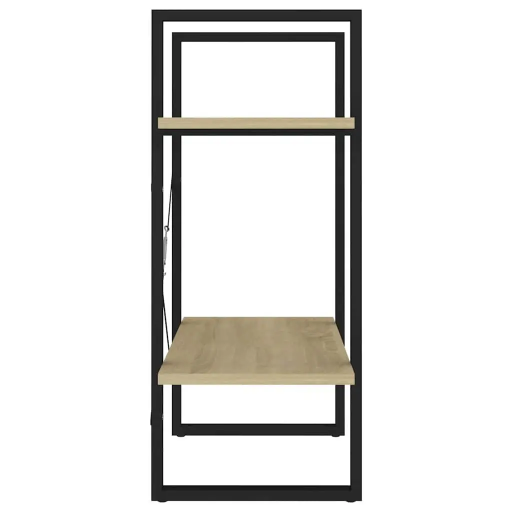 2-Tier Book Cabinet Storage Shelving Unit Brown Engineered Wood 60 x 30 x 70 cm