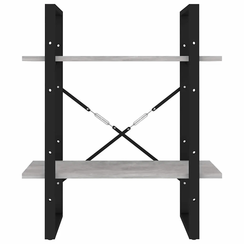 2-Tier Book Cabinet Storage Display Shelf Grey 60cm x 30cm x 70cm Home Furniture