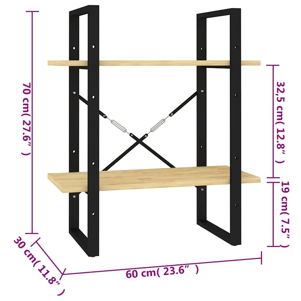 2-Tier Book Cabinet Made from Solid Pine Wood