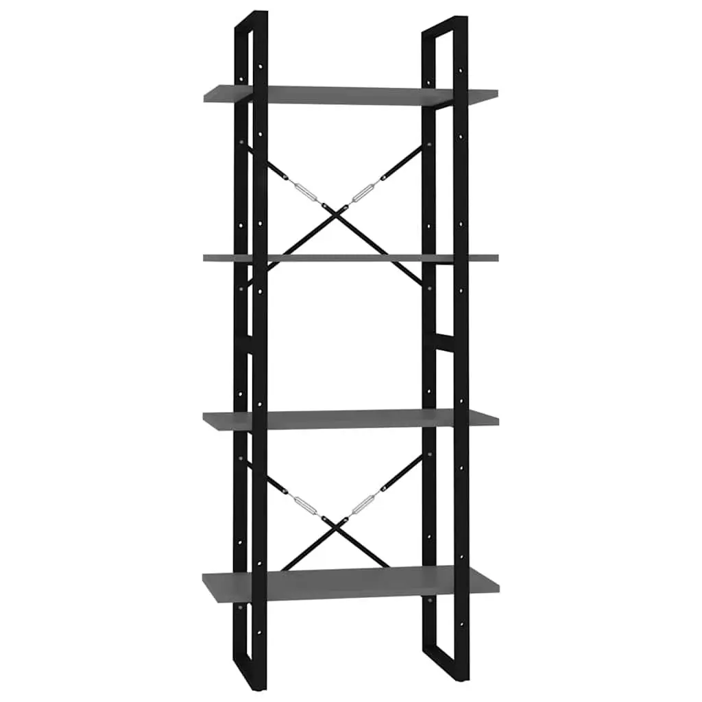 4-Tier Book Cabinet Storage Shelving Unit 60x30x140cm Grey