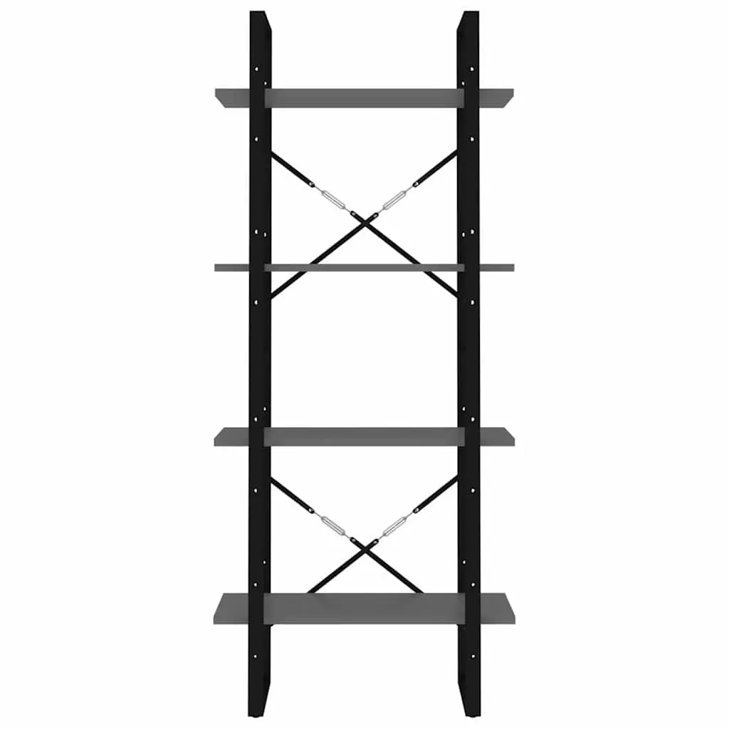 4-Tier Book Cabinet Storage Shelving Unit 60x30x140cm Grey