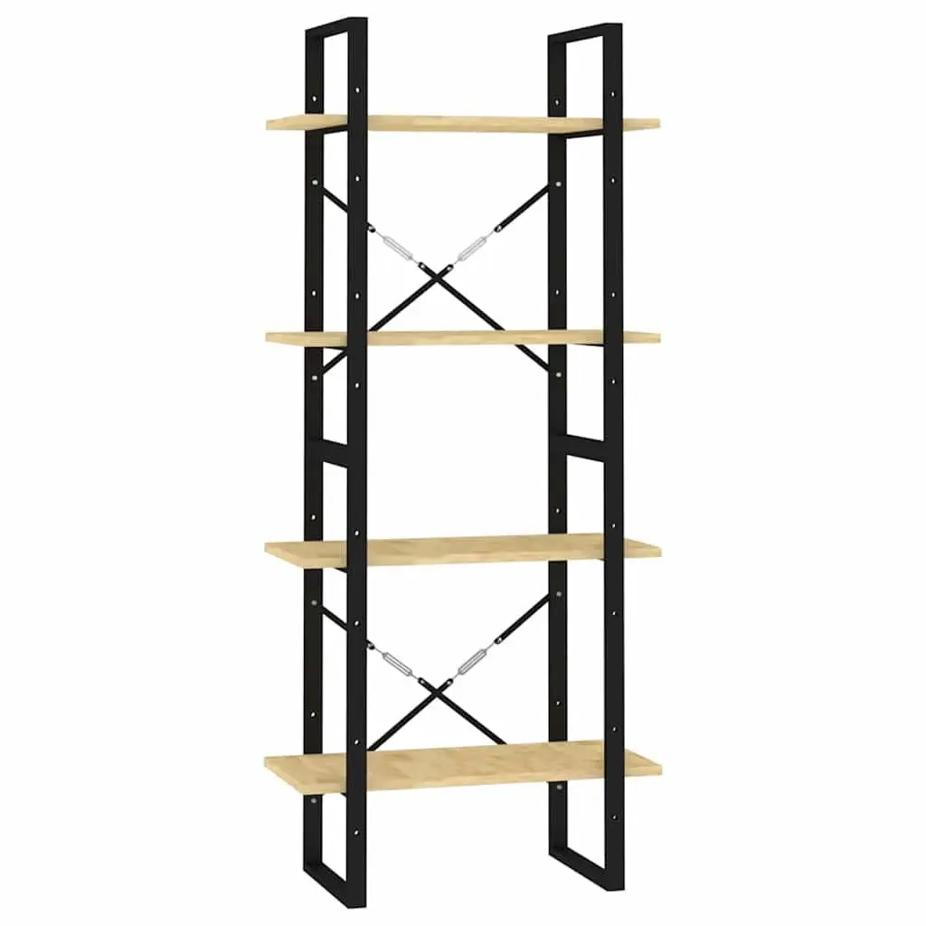 4-Tier Book Cabinet Solid Pine Wood Shelving Unit Storage Bookcase 60x30x140cm