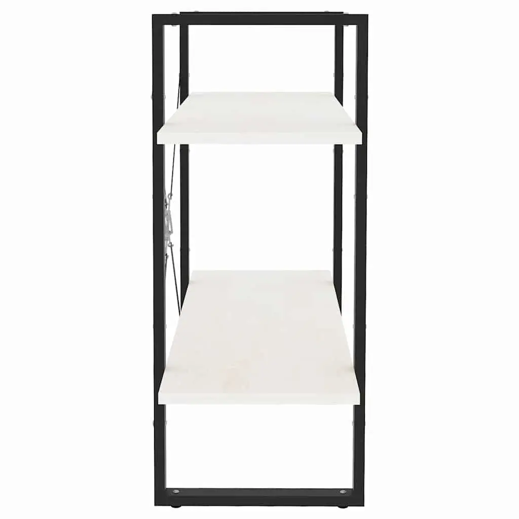 2-Tier Book Cabinet White Storage Shelves Display Shelf Unit 80 x 30 x 70 cm