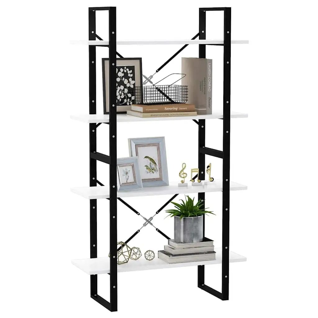4-Tier Book Cabinet Storage Display Unit 80x30x140cm White