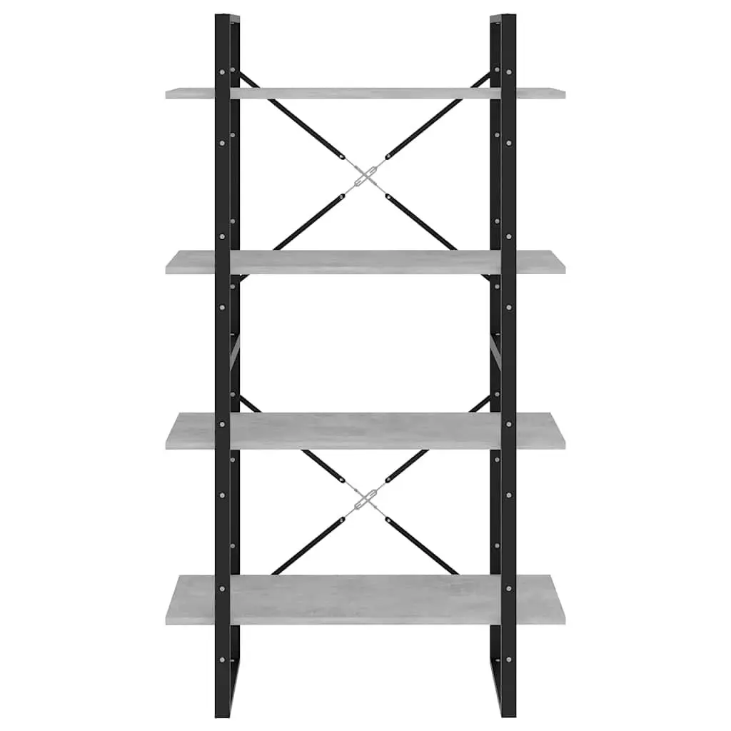 4-Tier Book Cabinet with Industrial Aesthetic