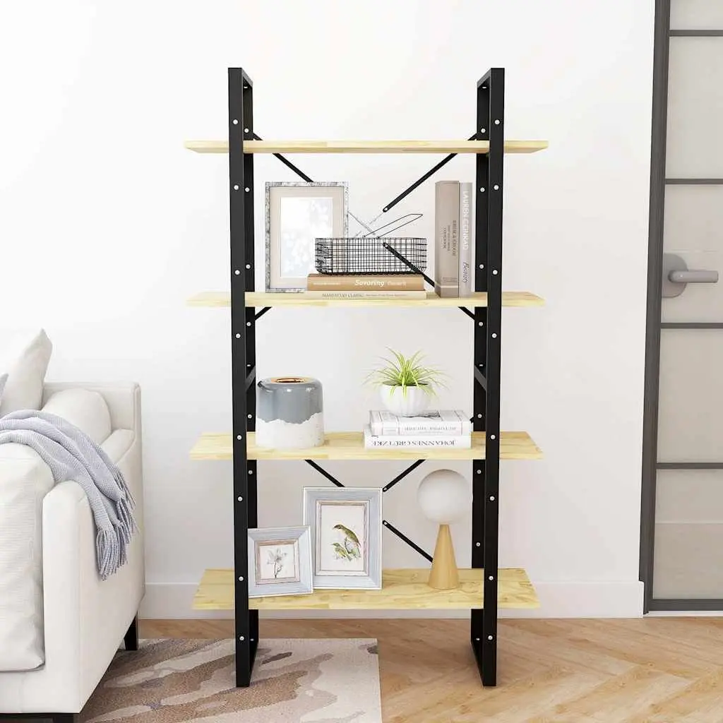 4-Tier Book Cabinet in Solid Pine Wood