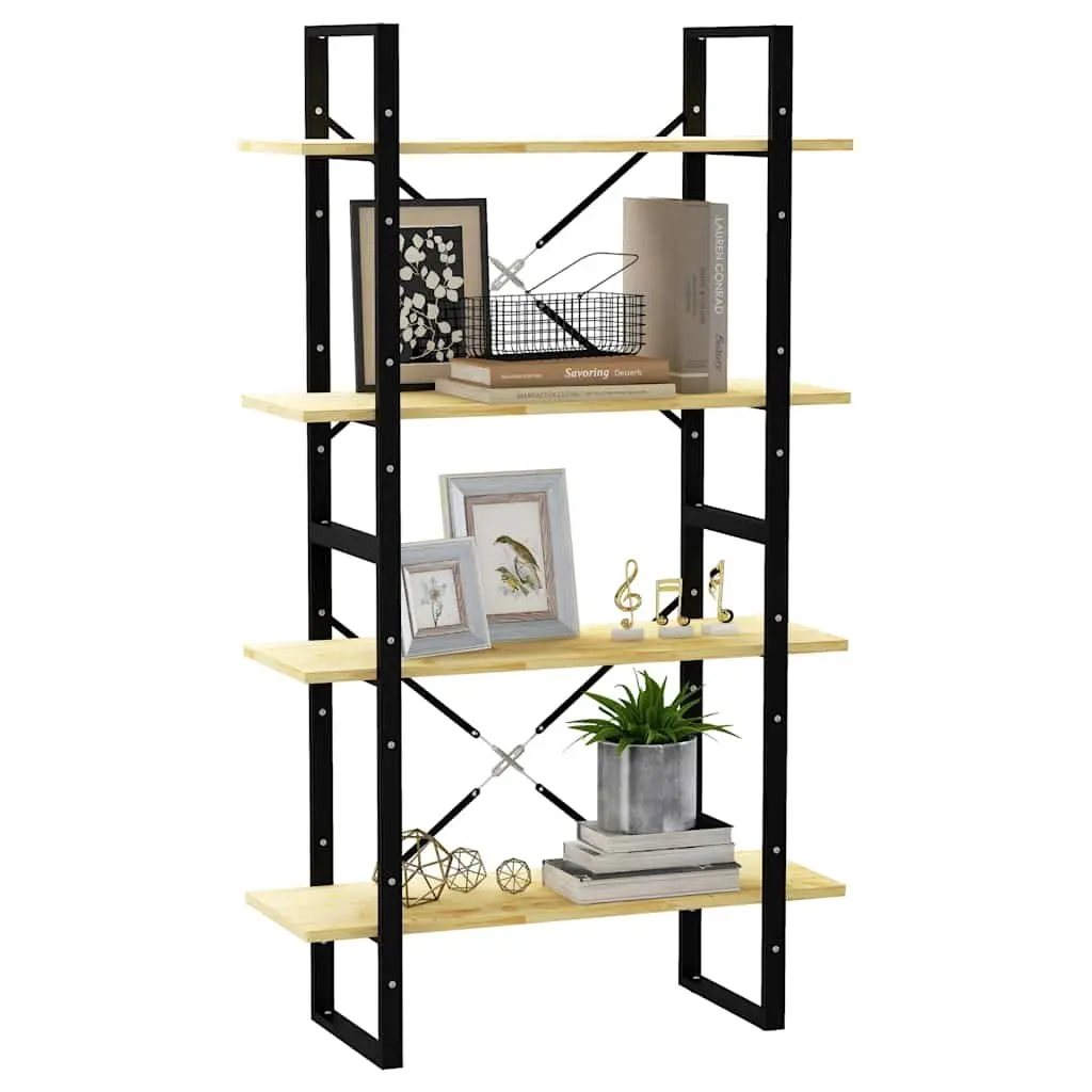 4-Tier Book Cabinet in Solid Pine Wood