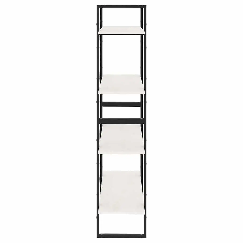 4-Tier Book Cabinet White Solid Pine Wood Bookshelf Storage Shelving Unit