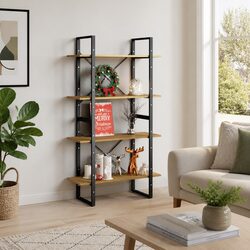 4-Tier Book Cabinet: Sturdy and Practical Design