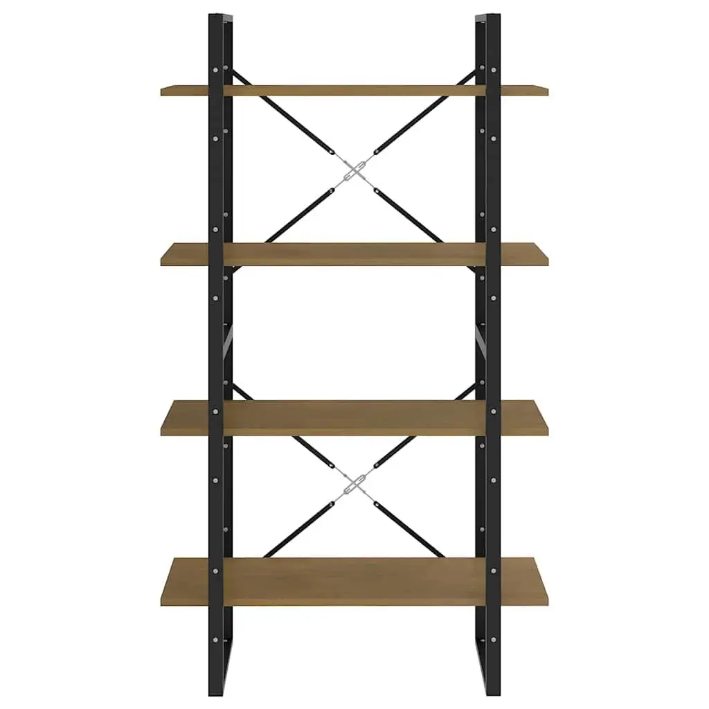 4-Tier Book Cabinet Storage Display Stand 80x30x140cm Solid Pine Wood Brown