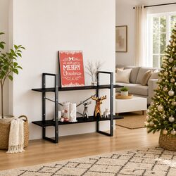 Practical 2-Tier Bookcase in Black for Your Home