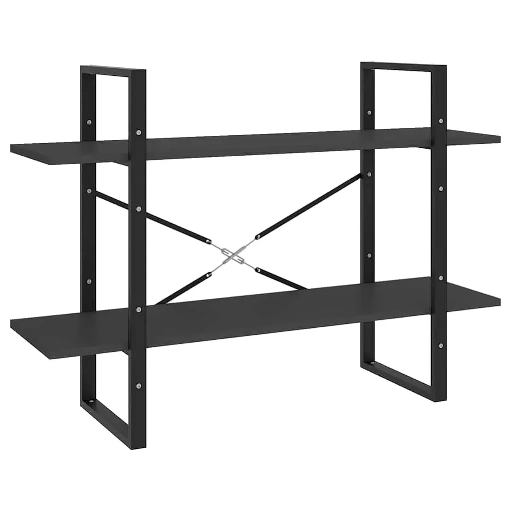 2-Tier Book Cabinet Grey Standing Shelf Storage Bookcase Organiser Display Unit