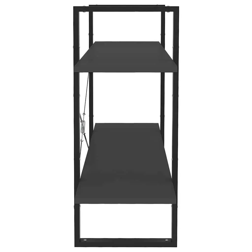 2-Tier Book Cabinet Grey Standing Shelf Storage Bookcase Organiser Display Unit