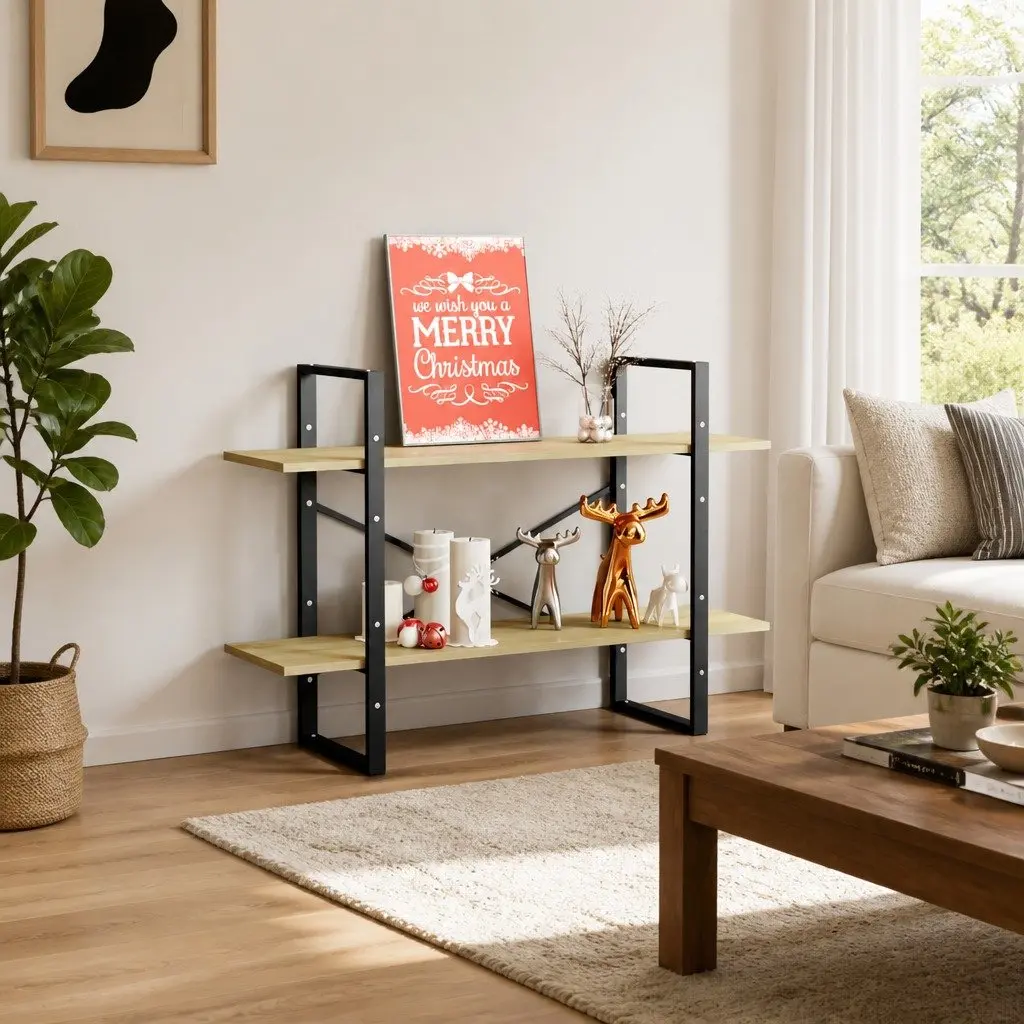 2-Tier Book Cabinet in Sonoma Oak Finish
