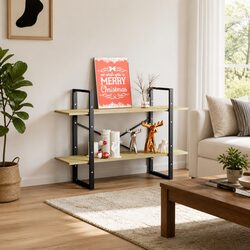 Reliable 2-Tier Book Cabinet in Sonoma Oak Finish
