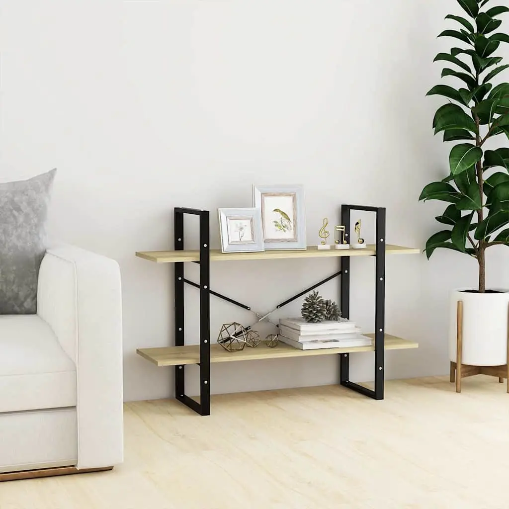 2-Tier Book Cabinet in Sonoma Oak Finish