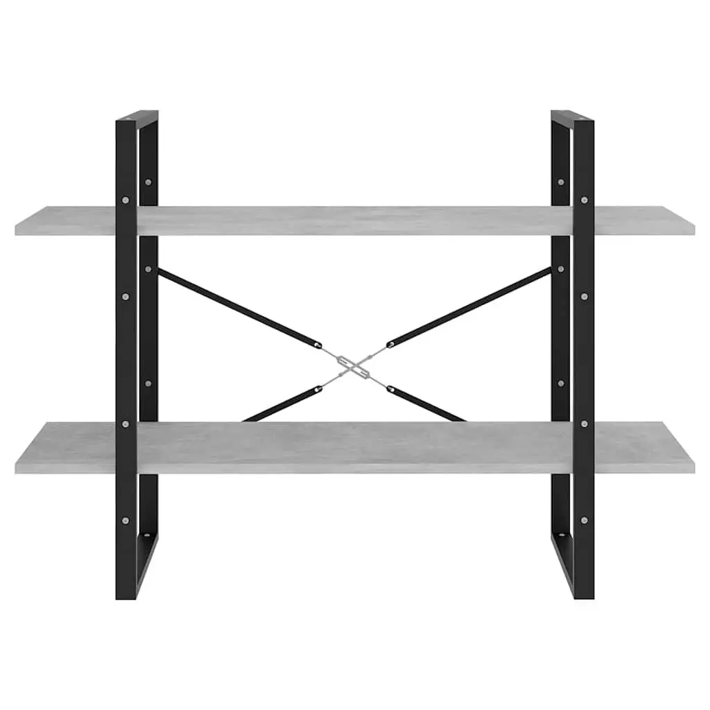 Book Cabinet Storage Shelving Unit 2-Tier 100x30x70 cm Grey