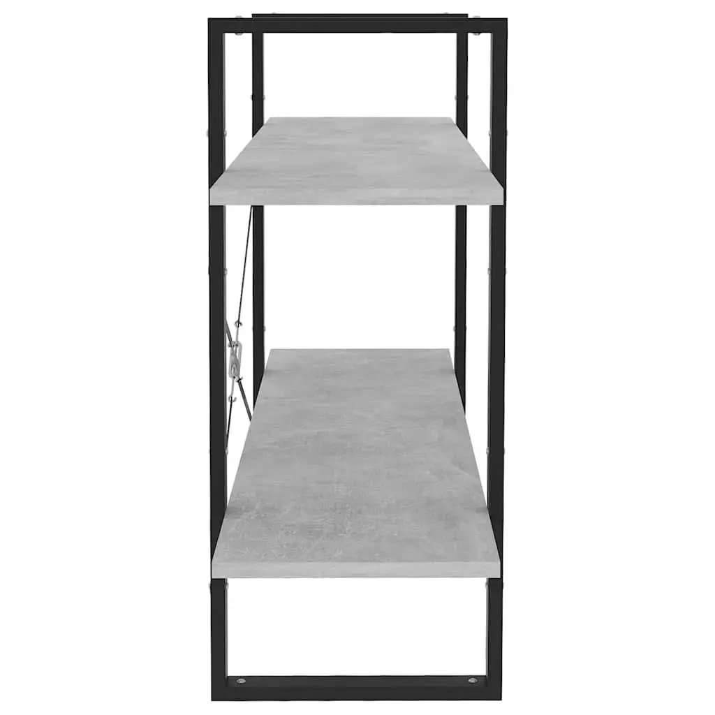 Book Cabinet Storage Shelving Unit 2-Tier 100x30x70 cm Grey