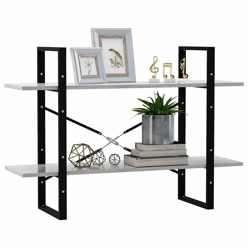 Book Cabinet Storage Shelving Unit 2-Tier 100x30x70 cm Grey