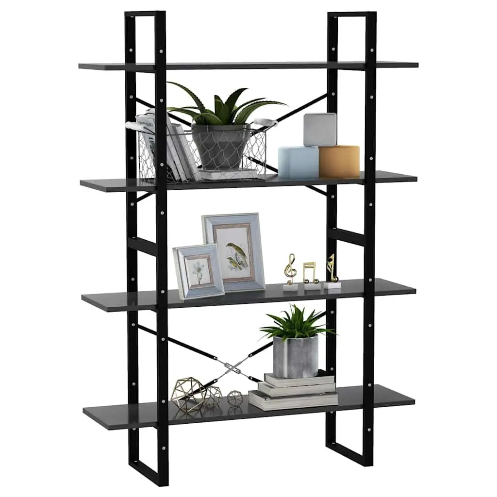 4-Tier Bookshelf Storage Cabinet Grey Standing Display Shelves Home Office