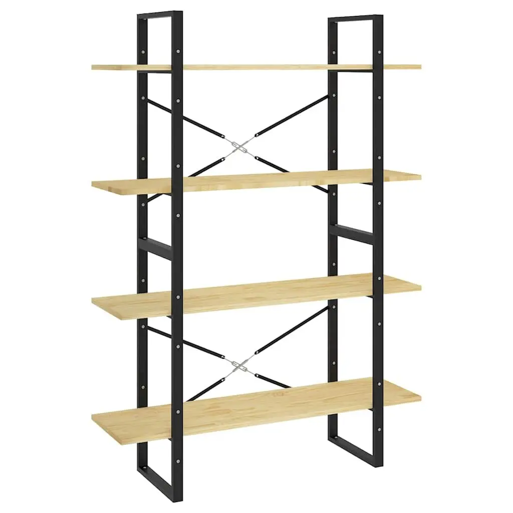 4-Tier Book Cabinet Storage Shelving Unit Solid Pine Wood Brown 100x30x140cm