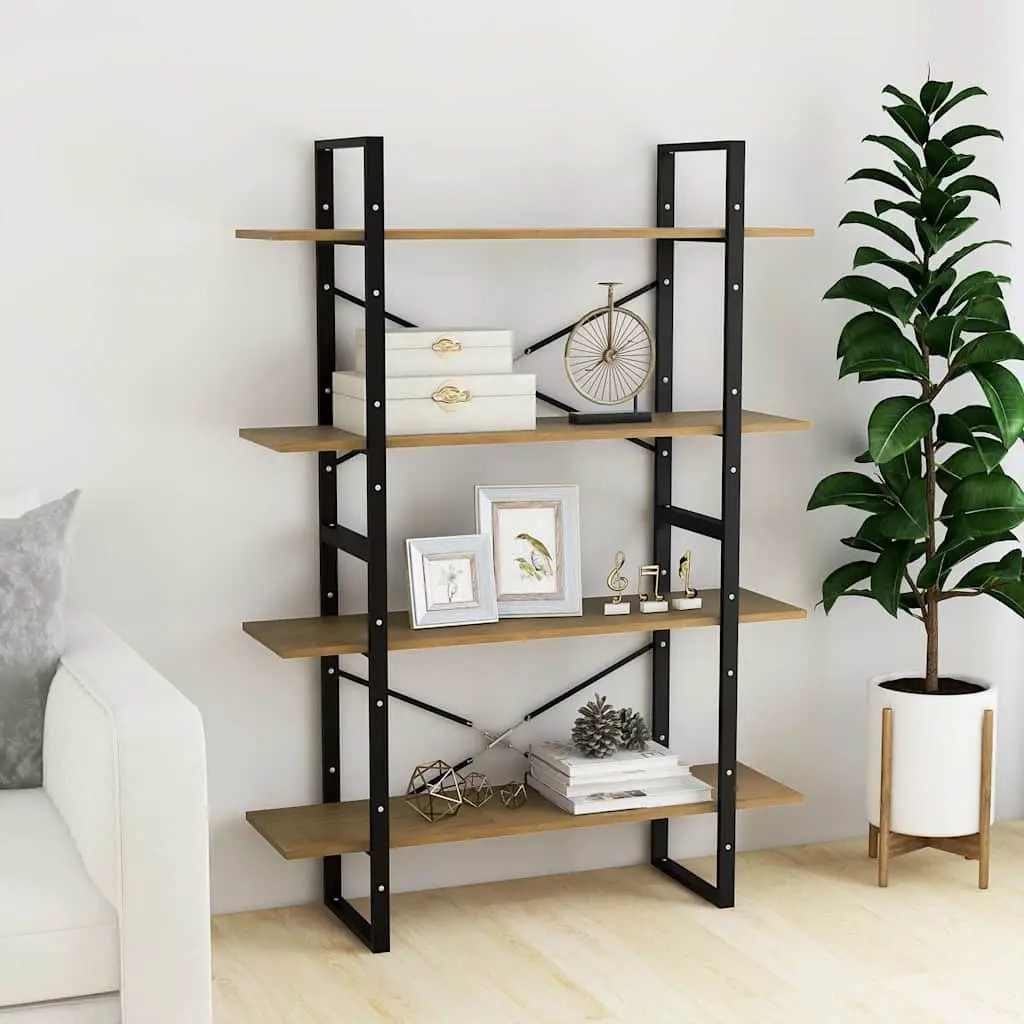 Solid Pine Bookshelf with 4 Shelves