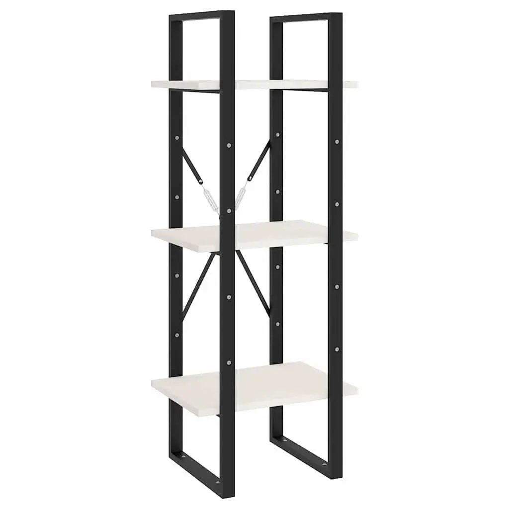 3-Tier Book Cabinet Storage Wooden Shelving Unit White 40 x 30 x 105 cm