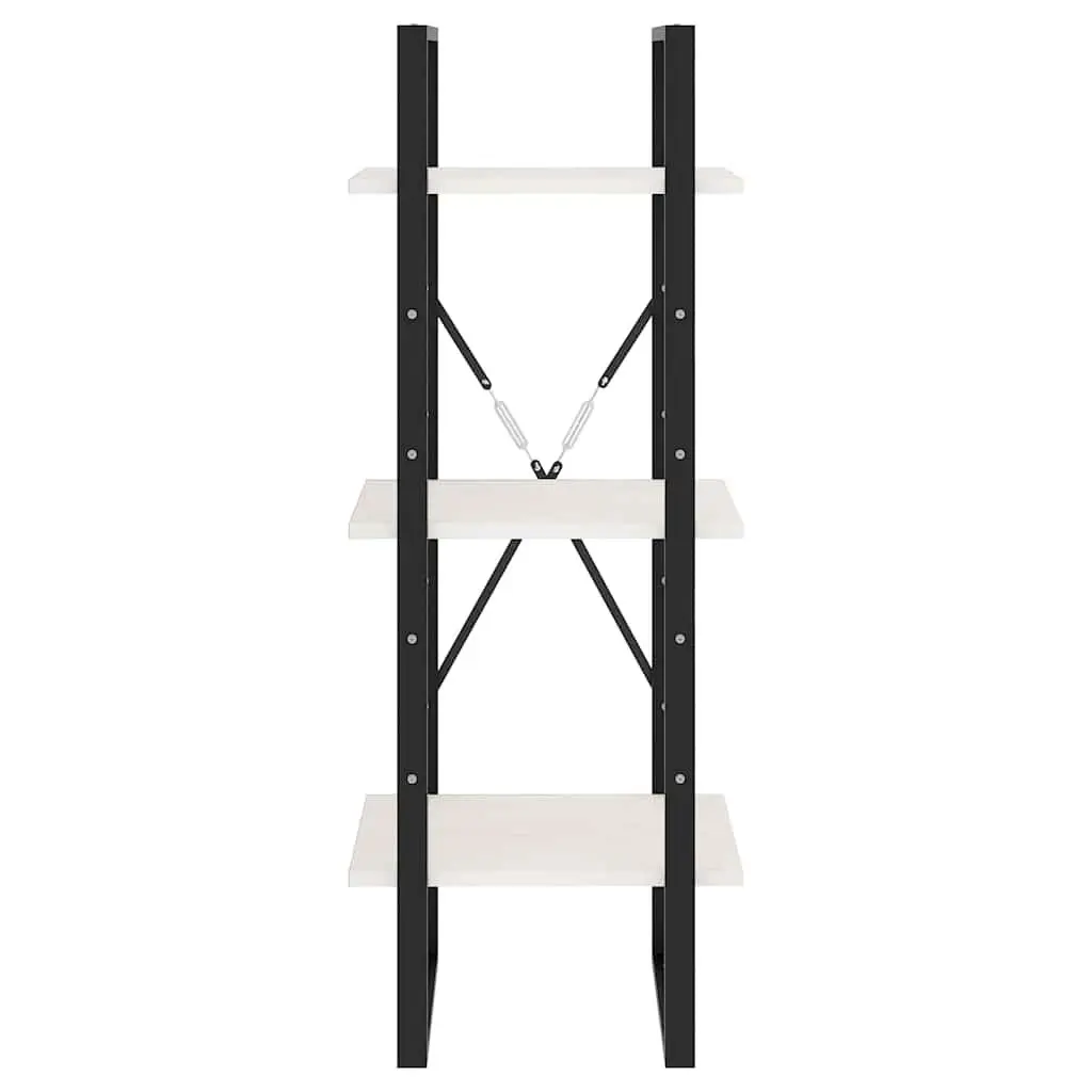 3-Tier Book Cabinet Storage Wooden Shelving Unit White 40 x 30 x 105 cm
