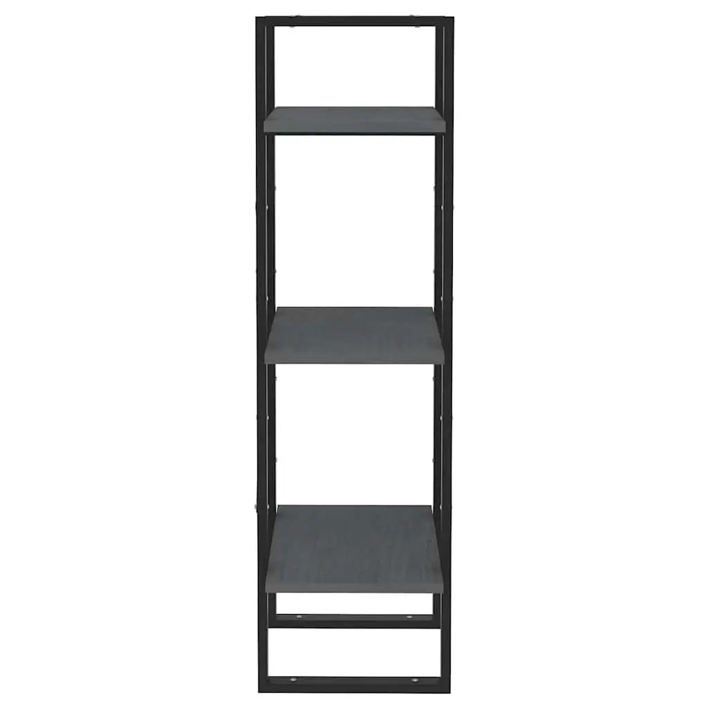 3-Tier Bookcase Wooden Shelving Unit Storage Display Grey 40x30x105 cm