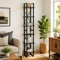 Reliable Grey Solid Pine Wood Storage Cabinet with 6 Shelves