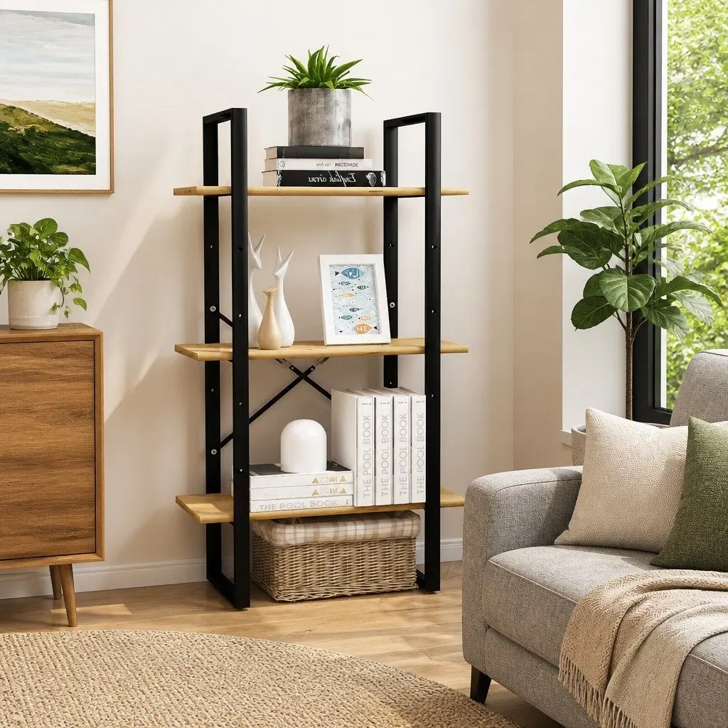 Solid Pine Wood Storage Shelf Bookcase 60x30x105 cm Brown Display Rack