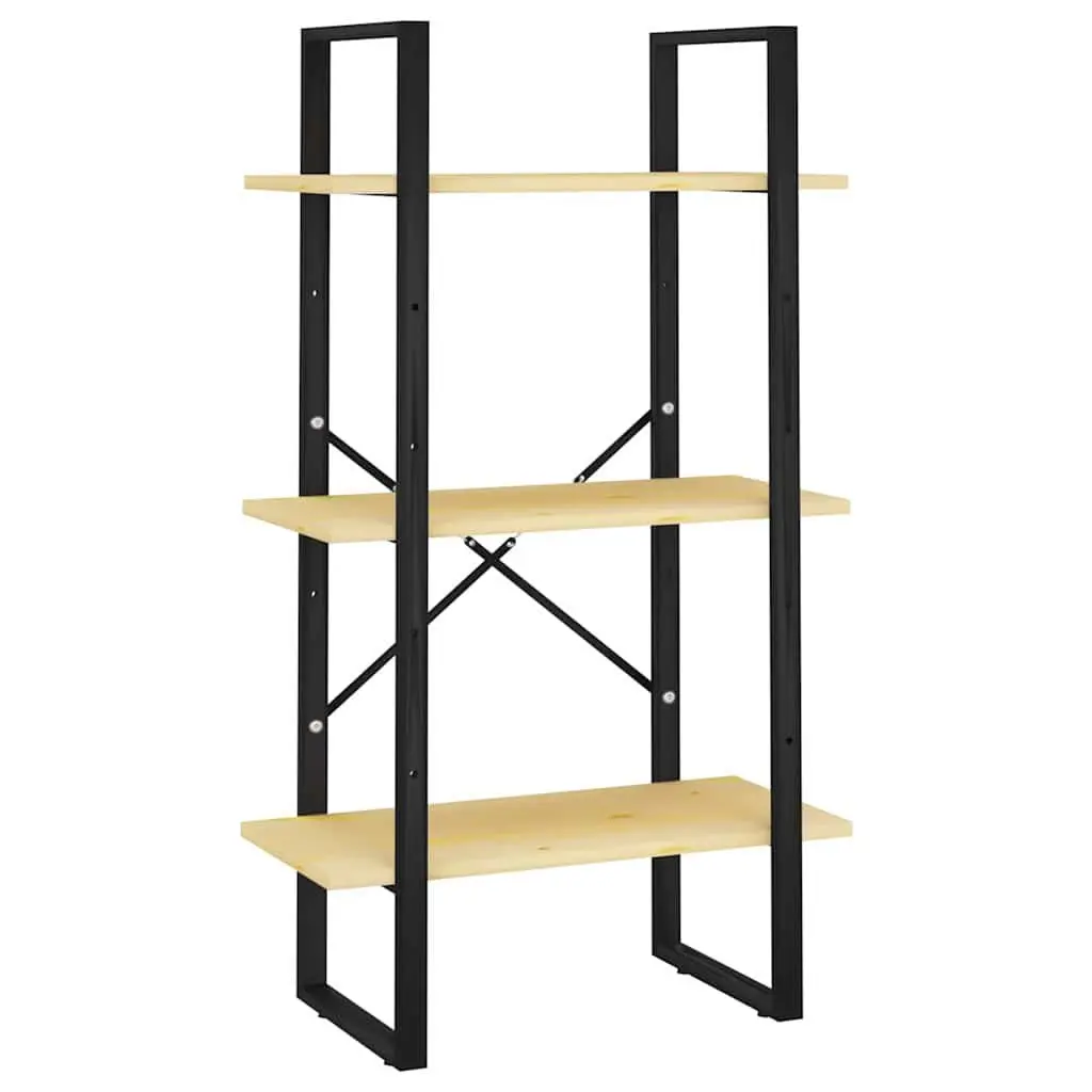 Solid Pine Wood Storage Shelf Bookcase 60x30x105 cm Brown Display Rack