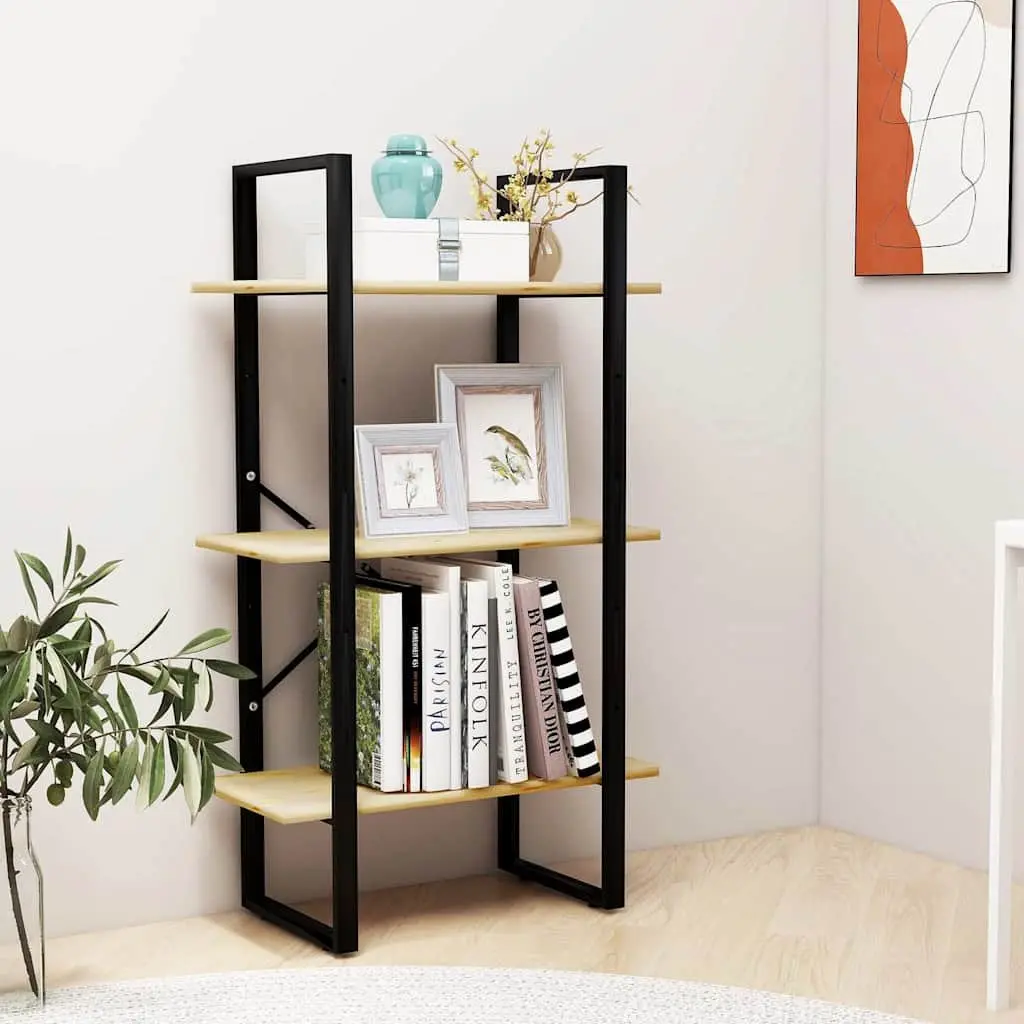 Solid Pine Wood Storage Shelf Bookcase 60x30x105 cm Brown Display Rack