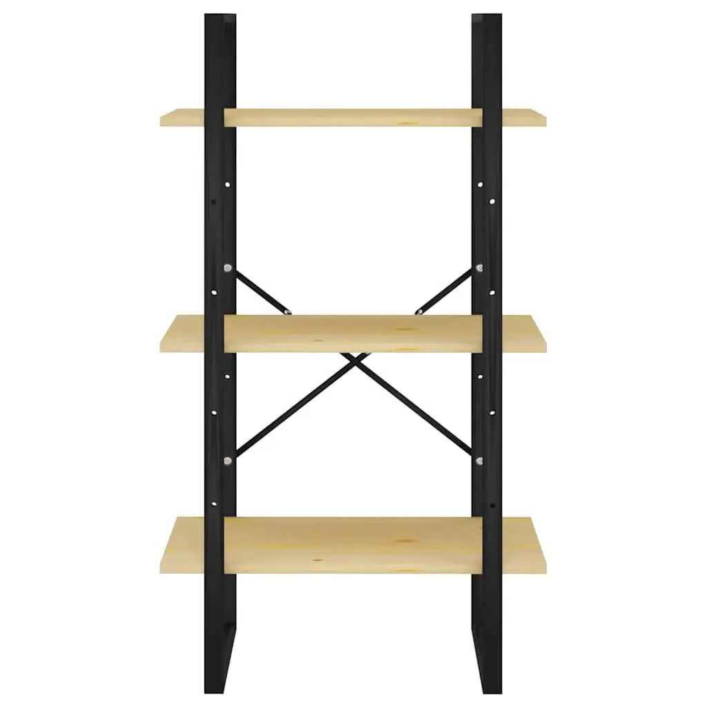 Solid Pine Wood Storage Shelf Bookcase 60x30x105 cm Brown Display Rack