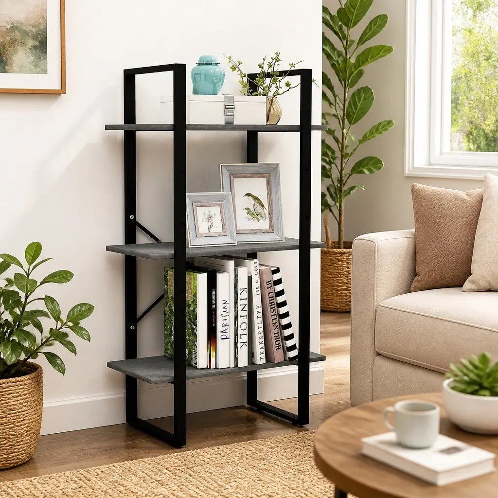 Storage Shelf Grey 60x30x105 cm Solid Pine Wood Bookcase Display Rack