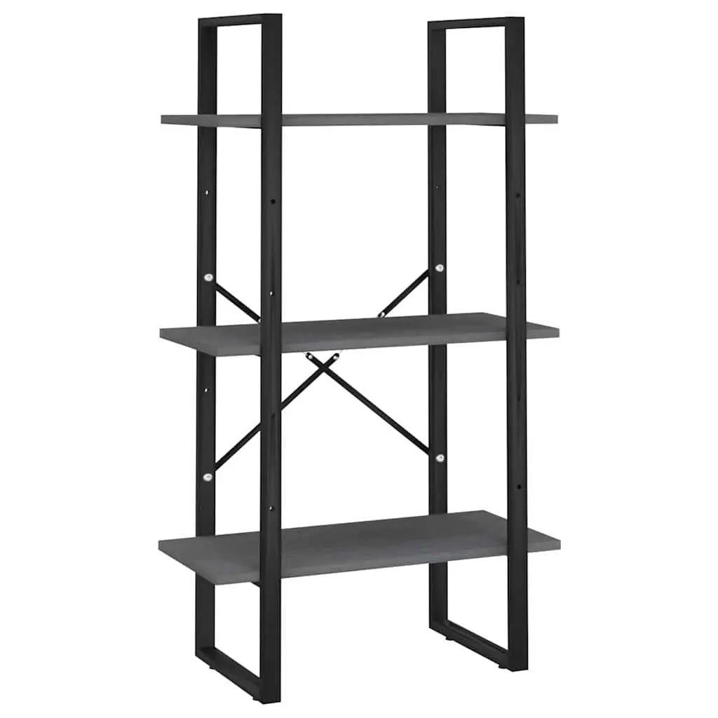 Storage Shelf Grey 60x30x105 cm Solid Pine Wood Bookcase Display Rack